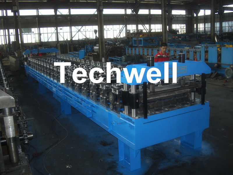 Roof Wall Panel Cold Roll Forming Machine / Roof Wall Cladding Roll Forming Machine With PLC Control System
