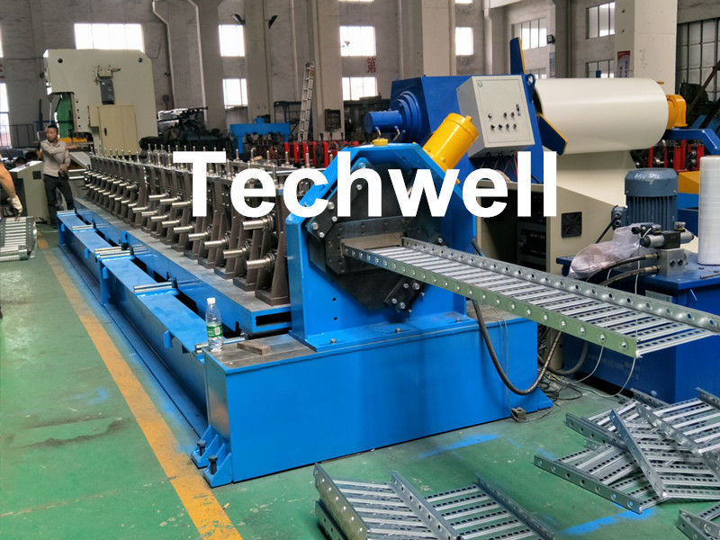 90mm Shaft Diameter Cable Tray Roll Forming Machine With 3.0kw Servo Feeding Device