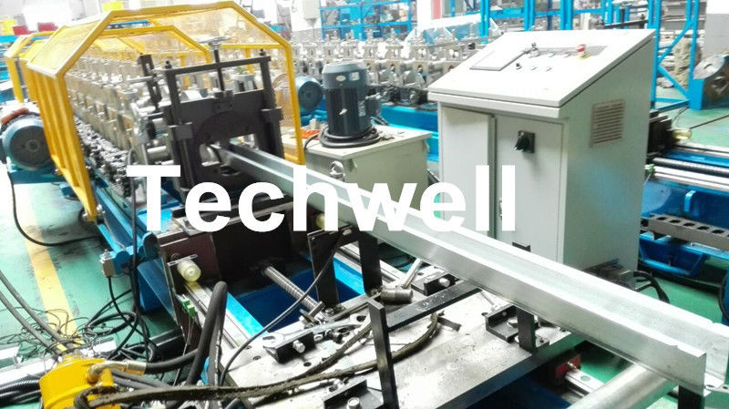 Metal Sheet Hat Channel Roll Forming Machine / Furring Channel Profile With 0-15m/min Forming Speed