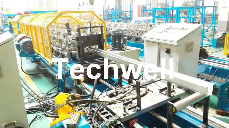 Metal Sheet Hat Channel Roll Forming Machine / Furring Channel Profile With 0-15m/min Forming Speed