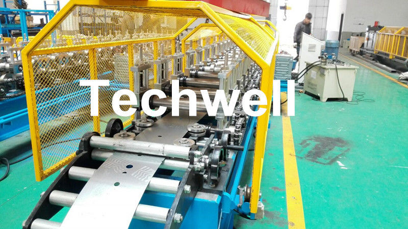 Metal Sheet Hat Channel Roll Forming Machine / Furring Channel Profile With 0-15m/min Forming Speed