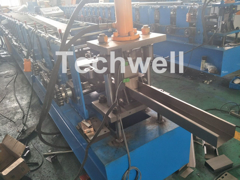 GCr15 Steel Sheet C Section Cold Roll Former With Hydraulic Cutting & Punching , PLC Control