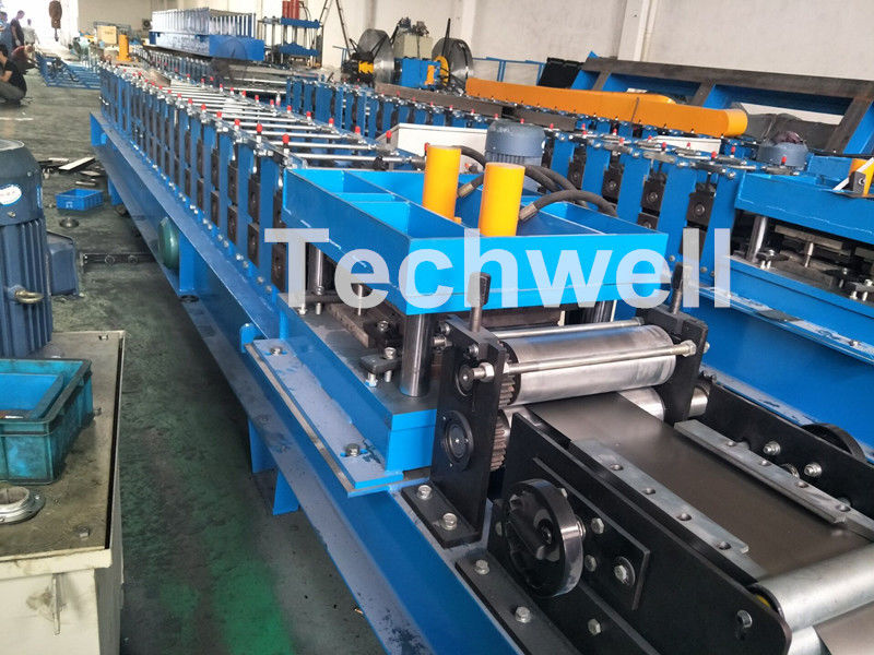GCr15 Steel Sheet C Section Cold Roll Former With Hydraulic Cutting & Punching , PLC Control