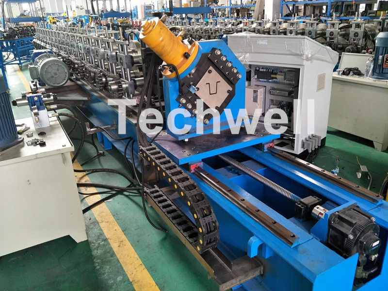 Guiding Column Forming Structure Hat Profile Cold Roll Forming Machine For 15KW Motor Power