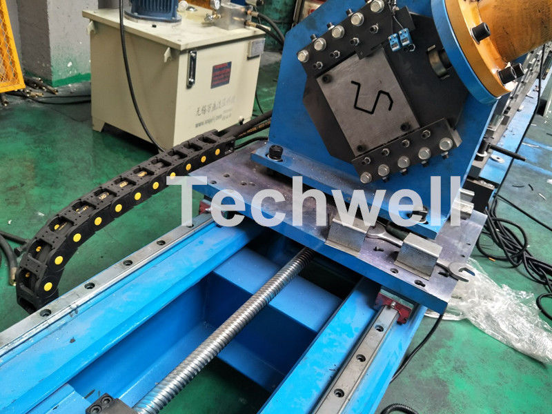 16 Stations Cold Roll Forming Machine With Rubber Belt Driven Servo Tracking Cutting Device