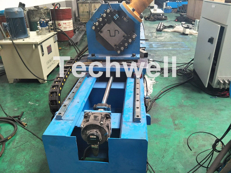 PLC Electrical Control Hat Profile Cold Roll Forming Machine With 1.5 Inch Chain Transmission