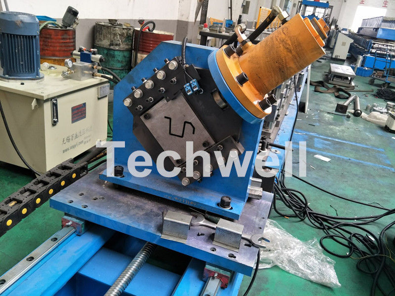 PLC Electrical Control Hat Profile Cold Roll Forming Machine With 1.5 Inch Chain Transmission