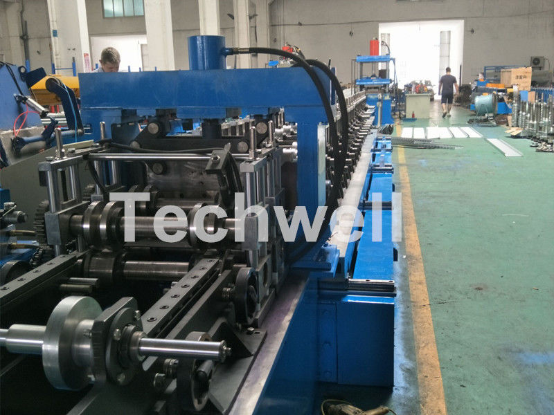 Blue Cable Tray Roll Forming Machine  With Punch Machine & Hydraulic Pre - Cutting Device