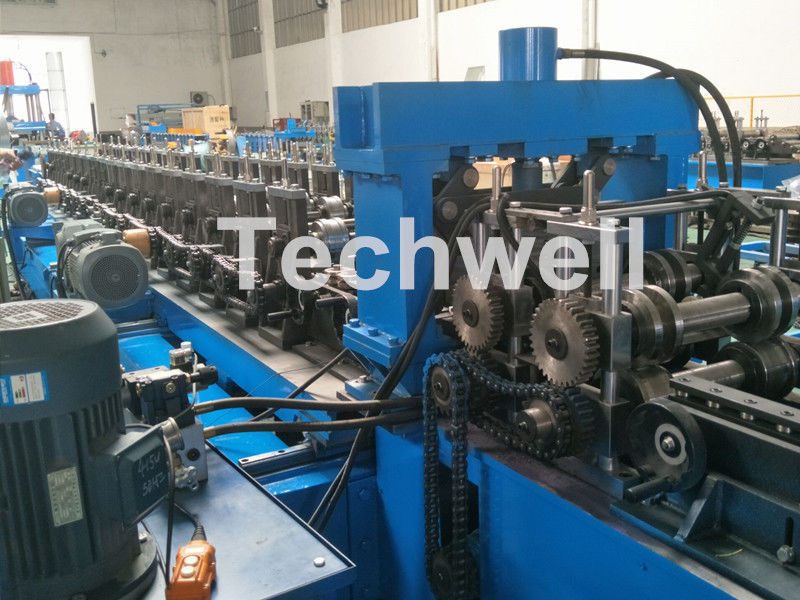 Blue Cable Tray Roll Forming Machine  With Punch Machine & Hydraulic Pre - Cutting Device