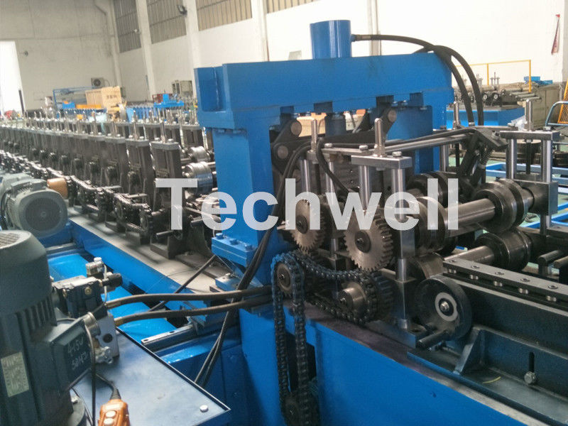 Blue Cable Tray Roll Forming Machine  With Punch Machine & Hydraulic Pre - Cutting Device