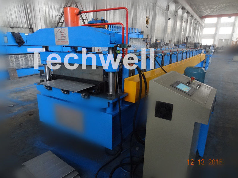PU Cold Roll Forming Equipment , Roof Panel Roll Forming Machine PLC Electrical Control