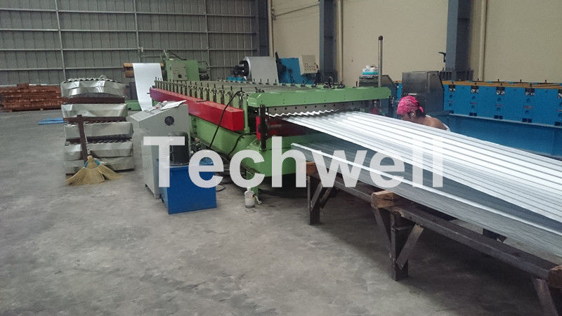 Aluminium Corrugated Sheet Roof Roll Forming Machine High Speed 10-15m / Min