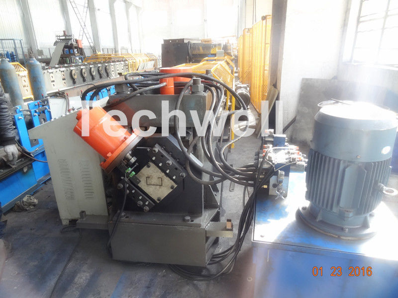 Galvanized Coil C Channel Roll Forming Machine , C Purlin Roll Forming Machine With Chain Transmission