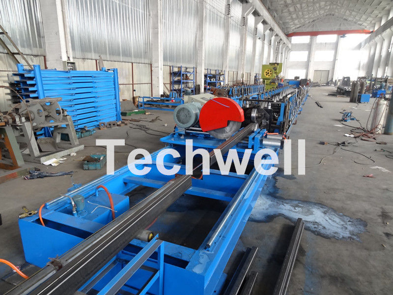 Galvanized Steel Cold Roll Forming Machine With High Speed 12-15m/min For Rack Box Beam / Step Beam
