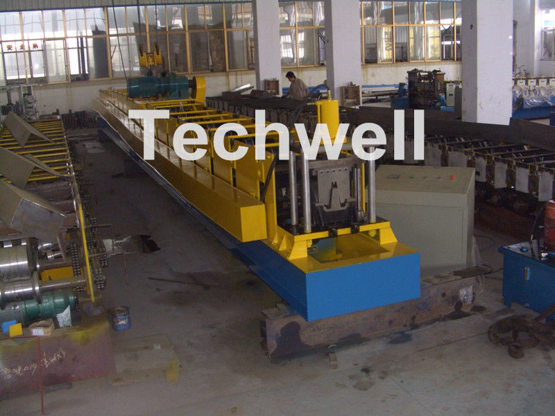 Chain Transmission Top Hat Profile Cold Roll Former Machine With 15 Roll Stations