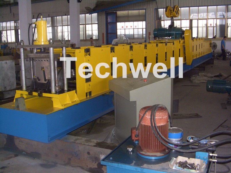 Chain Transmission Top Hat Profile Cold Roll Former Machine With 15 Roll Stations