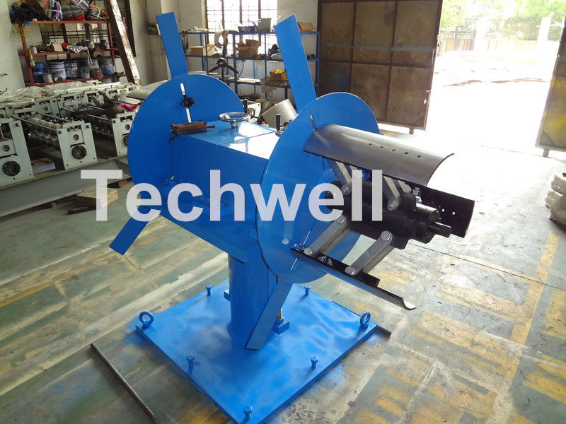 Accessories Of Cold Roll Forming Machine , Manual Double Head Hydraulic Uncoiler Machine