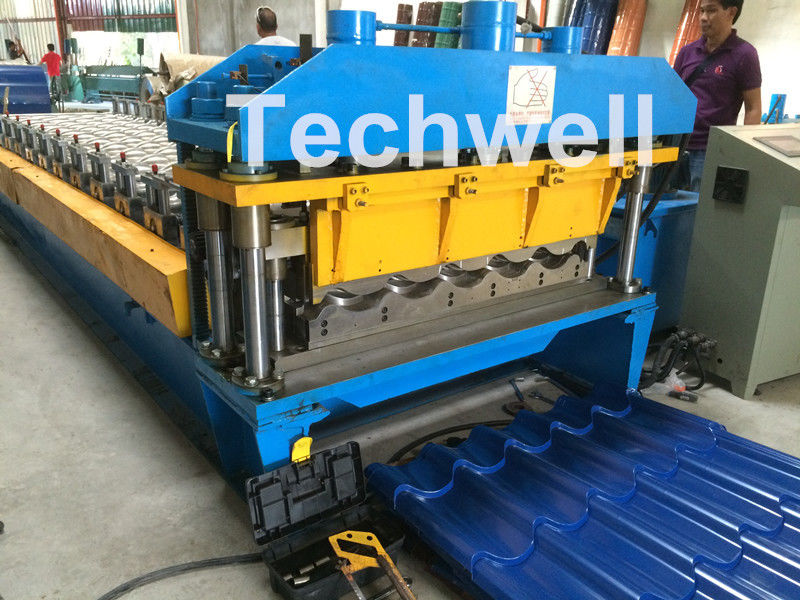 3D Step Tile Roll Forming Machine , Glazed Roof Panel Roll Forming Machine