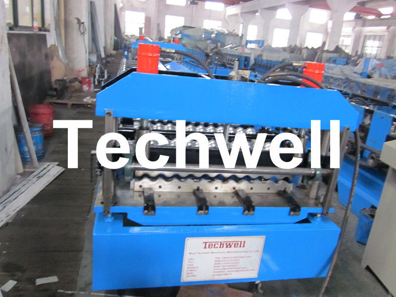 Custom 0.3 - 0.8mm Thickness Automatical Metal Corrugated Sheet Roll Forming Machine