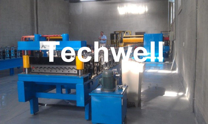 5.5 Kw Steel Metal Roof Roll Forming Machine With Manual, Automatical Decoiler