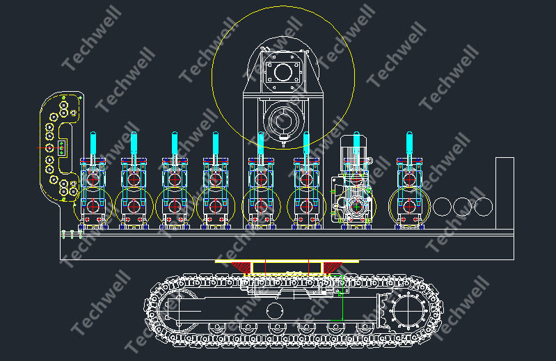 600mm Portable Greenhouse Gutter Roll Former with  Movable Caterpillar Chassis Rotating 360°
