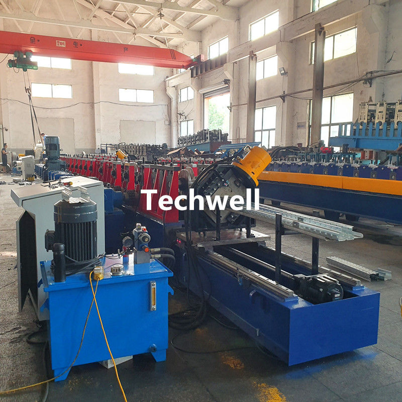 Werehouse Shelving Upright Rack Roll Forming Machine With Flying Cutting, for Tear Drop Holes Slots