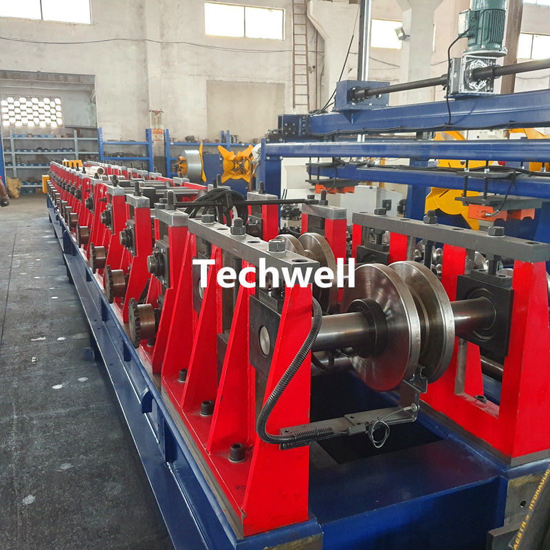 Werehouse Shelving Upright Rack Roll Forming Machine With Flying Cutting, for Tear Drop Holes Slots