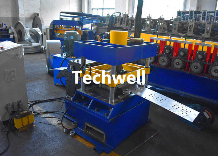 Werehouse Shelving Upright Rack Roll Forming Machine With Flying Cutting, for Tear Drop Holes Slots