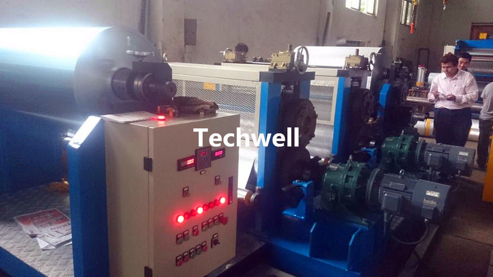 1.0mm Color Steel  Metal Rolling Embossing Press Machine  With Uncoiler And Recoiler