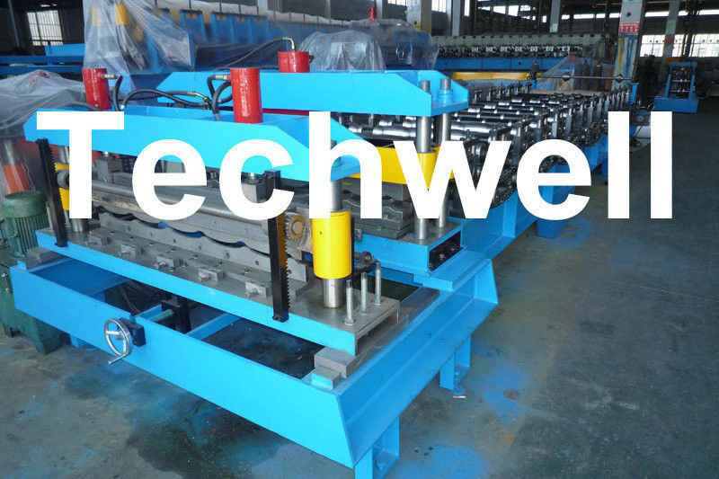 Wave Tile / Color Steel Tile Roll Forming Machine With Touch Screen PLC Control System