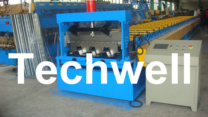 PLC Controlling System 0.8 - 1.2 mm 4KW Floor Deck Roll Forming Machine