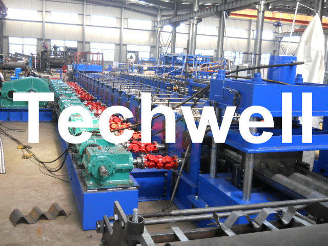 2 - 4mm Gimbal Gearbox Drive Highway Guardrail Roll Forming Machine With 7 Rollers Leveling TW-W312