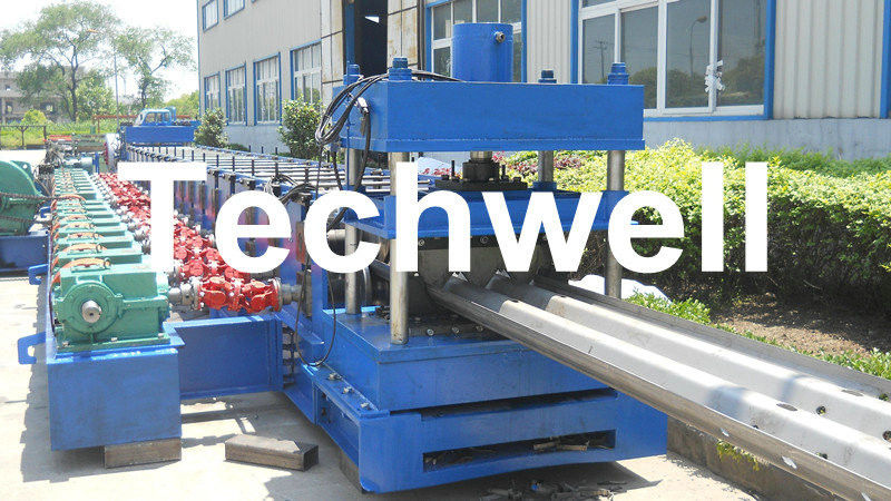 2 - 4mm Gimbal Gearbox Drive Highway Guardrail Roll Forming Machine With 7 Rollers Leveling TW-W312