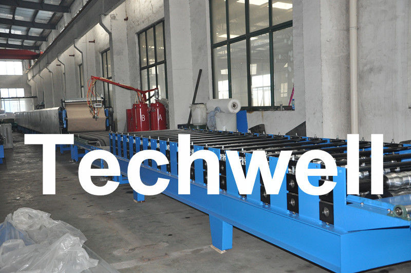 Rubber Belt Continuous PU Sandwich Panel Machine Line / Cold Roll Forming Machine